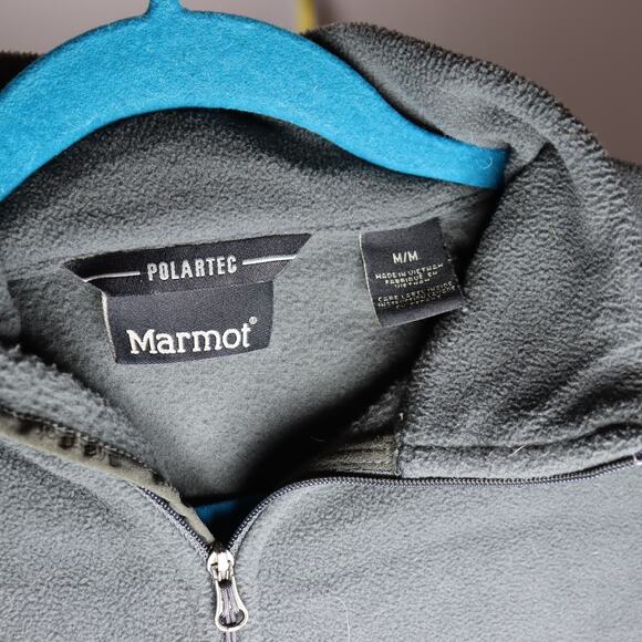 Marmot Polartec Quarter-Zip Fleece Pullover Dark Gray Size M - Picture 3 of 3